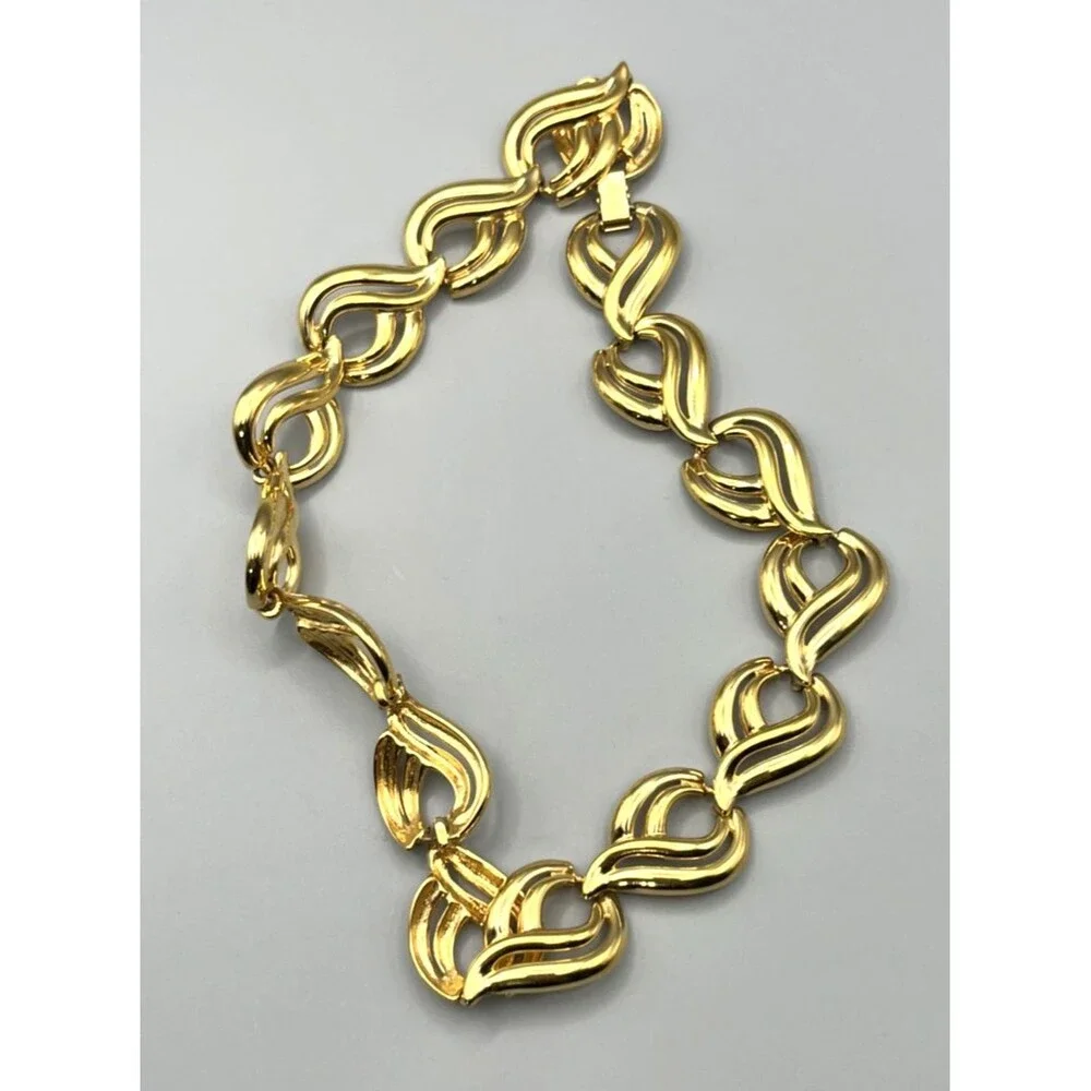 Vintage Krementz Gold Tone Chunky Link  17” Necklace Statement